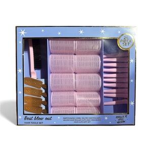 Holler and Glow Best Blow Out Hair Styling Tool Gift Set Roller Creaseless Clips